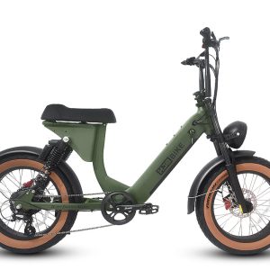 turbo-moped-style-electric-bike-Turbo Moped Style Retro Cruiser Fat Tire Electric Motorbike